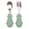 Set cubiertos metal silicona BUBA verde