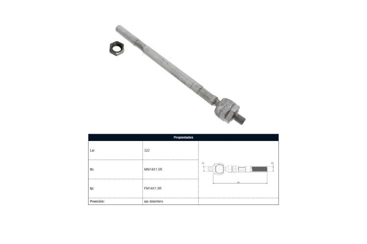 Mate Citroen C4, Peug 307 00-25 Der/Izq Mate Citroen C4, Peug 307 00-25 Der/Izq