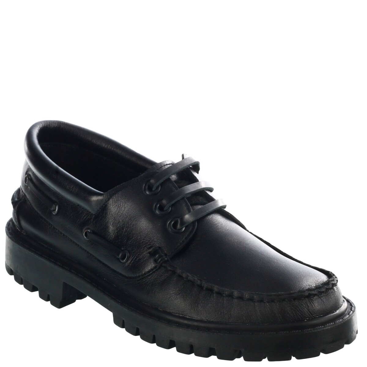 Zapatos Infantiles Croco Kids Leñador Colegial de Cuero - Negro 
