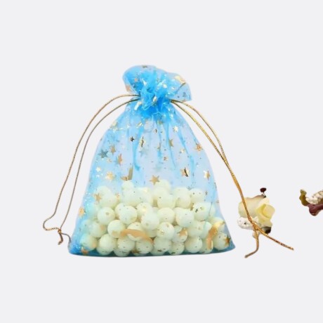 Bolsita De Organza De Regalo Celeste