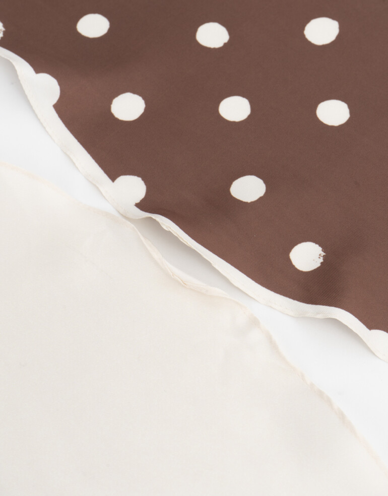 Pañuelos Raso Geométrico Set De Pañuelos De Raso - Marron Chocolate