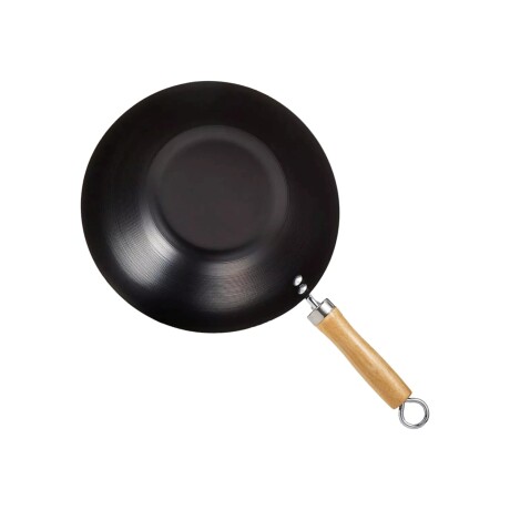 Wok antiadherente Cuori en acero de carbono y mango de madera 28cm Wok antiadherente Cuori en acero de carbono y mango de madera 28cm