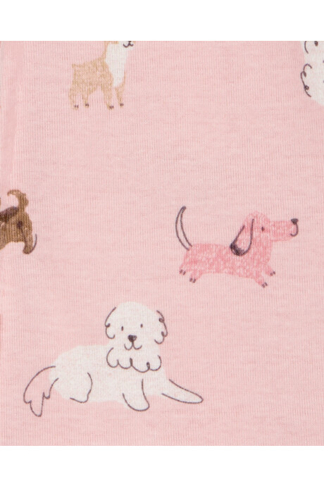 Pijama una pieza de algodón, con pie, diseño perros. Talles 2-5T Sin color