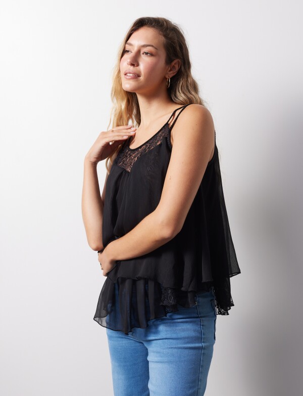 Blusa Gasa NEGRO