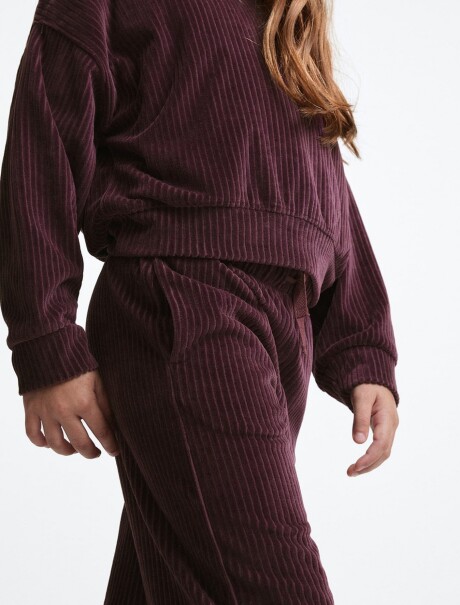 PANTALONES DE PANA DE PIERNA ANCHA BORDEAUX