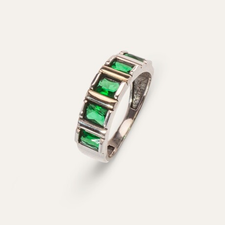 Anillo Verona Green - Plata y Oro Anillo Verona Green - Plata y Oro