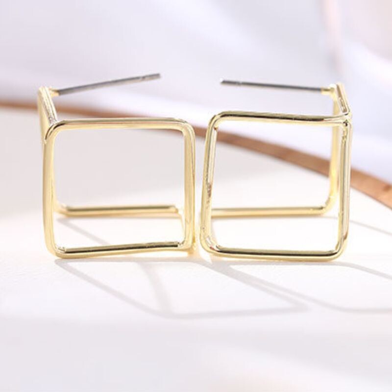 Pendientes Cubo Estilo Sencillo Pendientes Cubo Estilo Sencillo