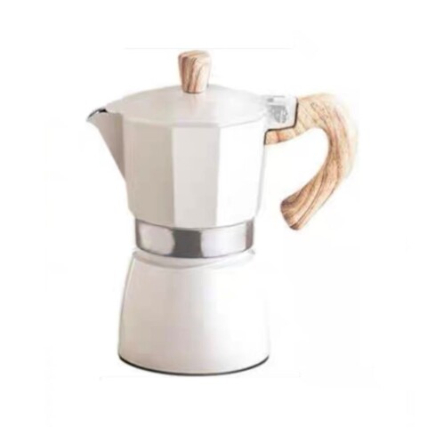 Cafetera Tipo Italiana 6 Tazas Aluminio Cafe Expreso Cafetera Tipo Italiana 6 Tazas Aluminio Cafe Expreso Blanco