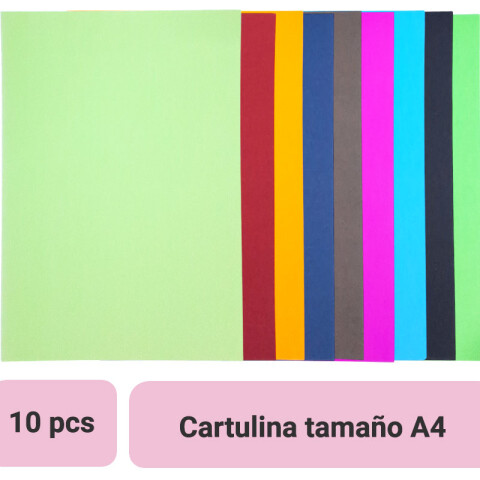 Cartulina 10 hojas tamaño A4 varios colores Cartulina 10 Hojas Tamaño A4 Varios Colores