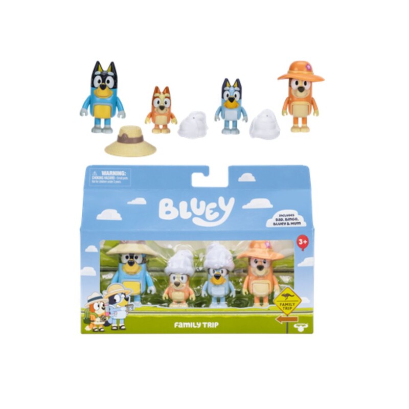 Juego Bluey Set de 4 Figuras Trip