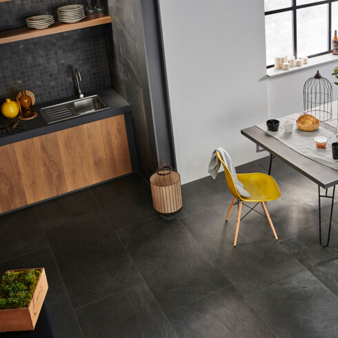 PORCELANATO TIPO PIEDRA NEGRO Textura Mate 60X120 Piso Pared GAMAS DE NEGRO