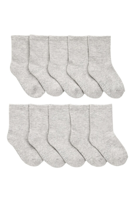 Pack diez pares de medias de algodón, grises. Talle 2/4T Pack diez pares de medias de algodón, grises. Talle 2/4T