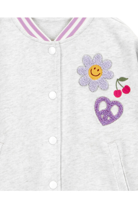 Campera de algodón, con bordados Sin color