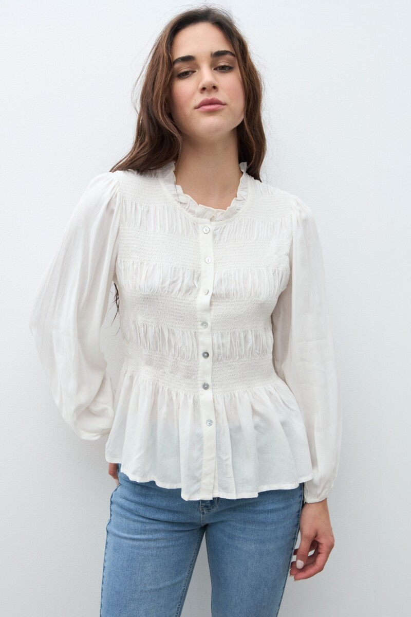 Camisa romántica crudo