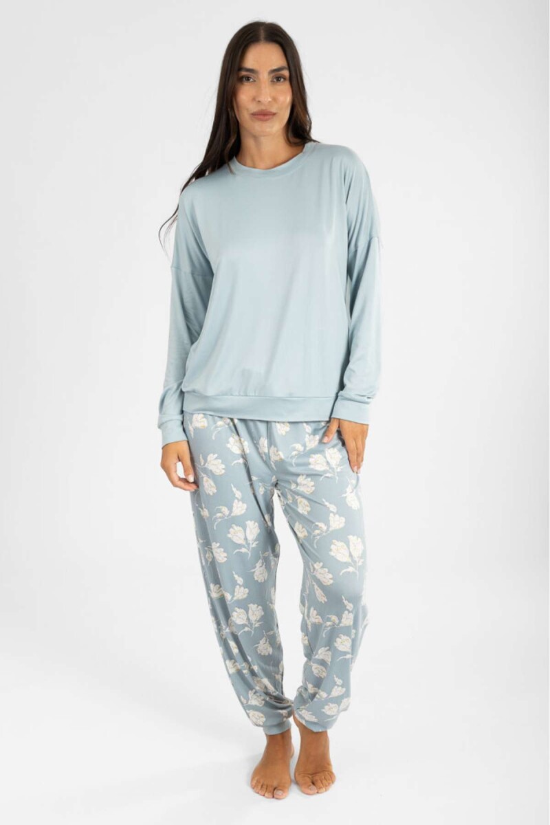 Pijama roses pant yummy - Celeste 