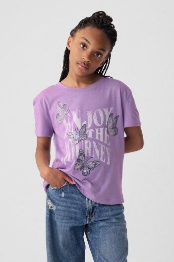 Remera Gráfico Con Lentejuelas Niña Lilac Surge 2