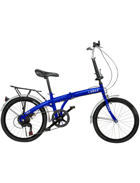 Bicicleta Plegable Rodado 20 Lumax Shimano Parrilla Azul