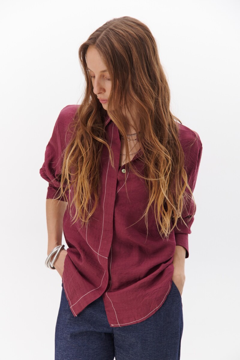 CAMISA VERTICE BURDEOS