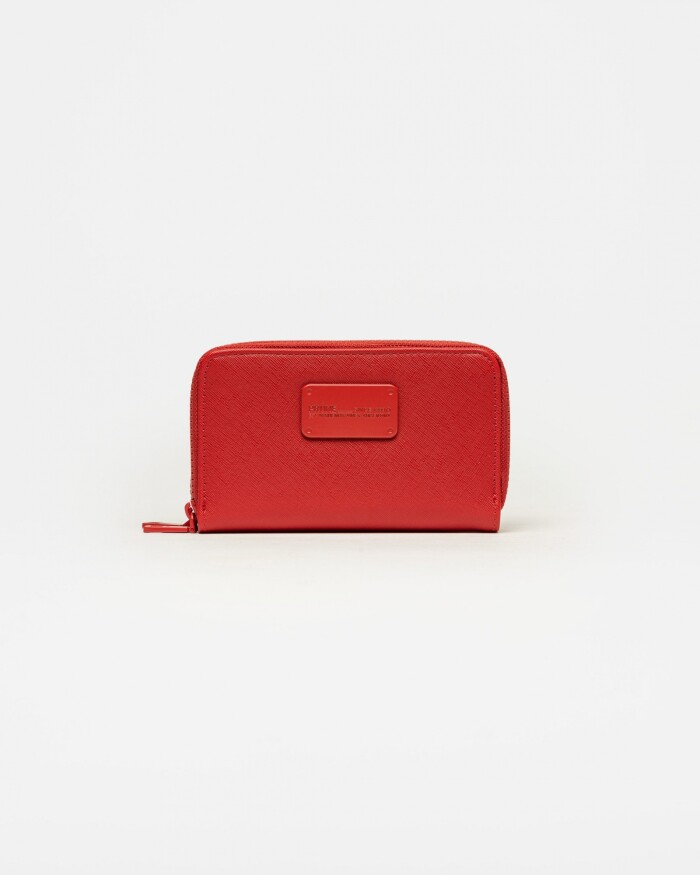 Billetera Penny en efecto cuero Rojo