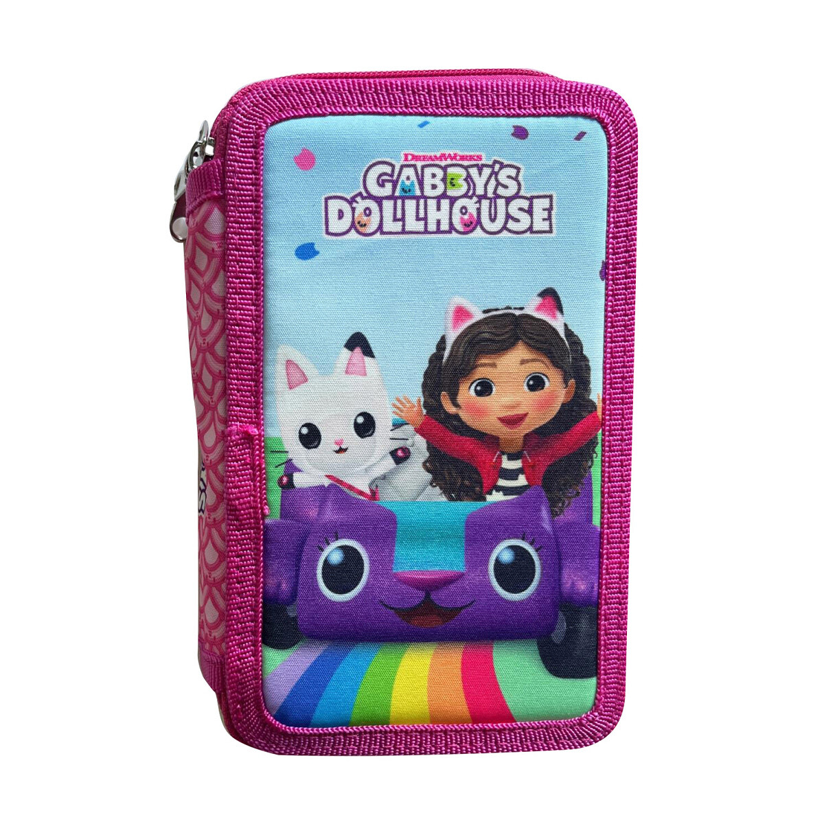 Cartuchera Infantil La Casa De Gabby 3 Pisos con Cierre 13 x 20 cm 