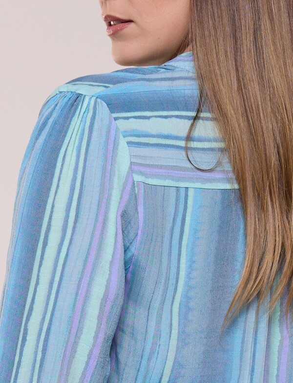Blusa Plisada MULTI/CELESTE