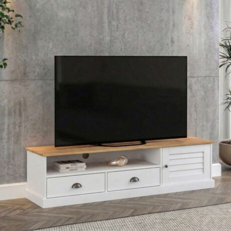 Rack de TV 1 Puerta 2 Cajones Li­nea Valenciana Blanco