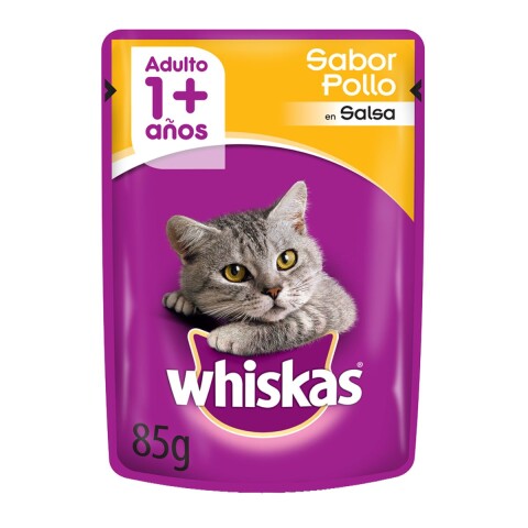 WHISKAS EN SALSA POLLO ALIMENTO HUMEDO 85 GR