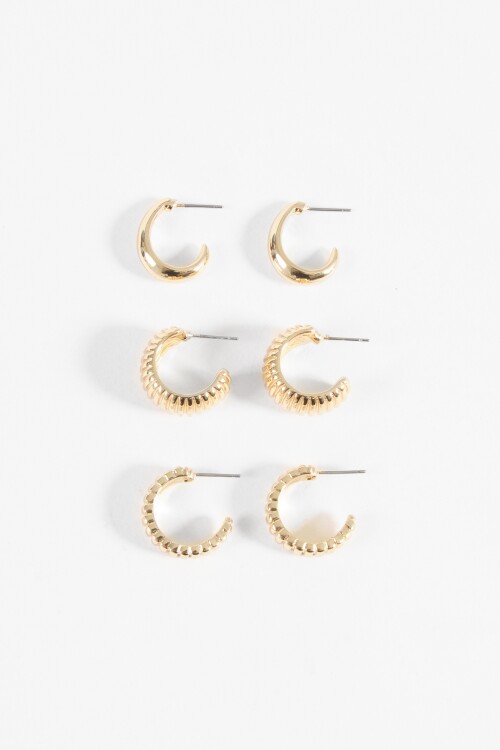 Set 3 aros labrado dorado