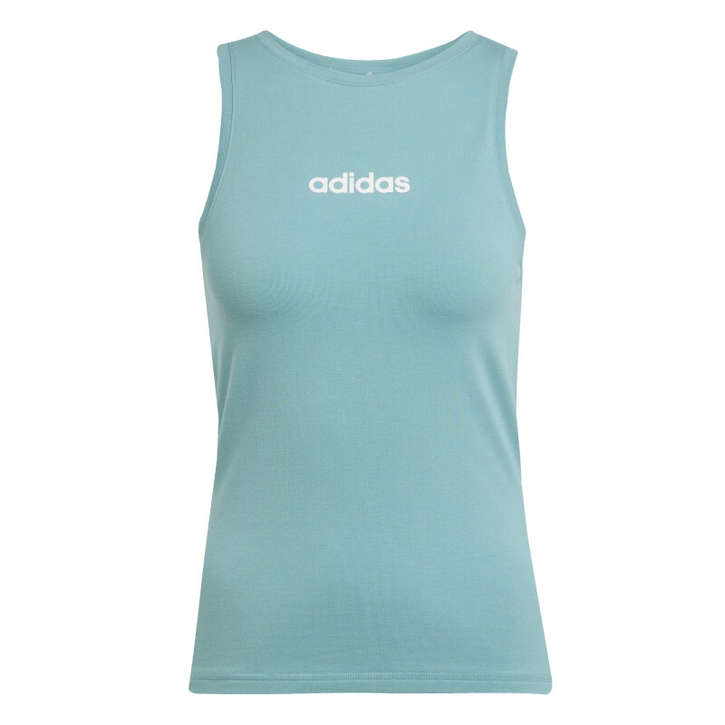 MUSCULOSA ADIDAS W LIN SJ TK C Mujer JY4888 Turquesa-blanco