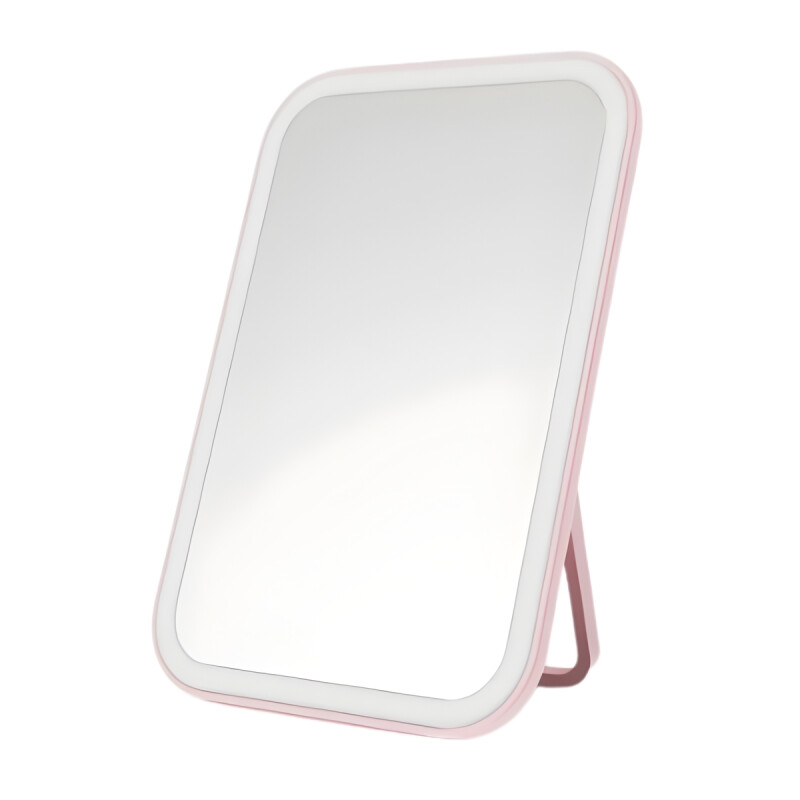 Espejo rectangular con luz led ROSADO