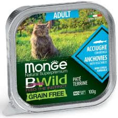 PATE MONGE BWILD ADULT ANCHOVIES & VEGETABLES 100 gr Pate Monge Bwild Adult Anchovies & Vegetables 100 Gr