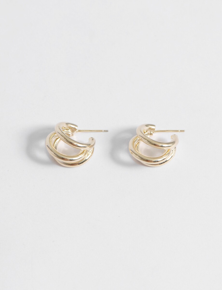 Aros con triple arete - dorado 
