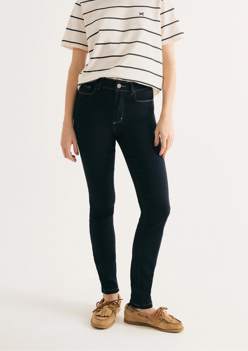 PANTALÓN DE JEAN SUPER SKINNY CINTURA ALTA - AZUL 