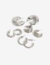 Aros Argollas Set Metal Aros Argolla Set Metal - Plateado Rodio