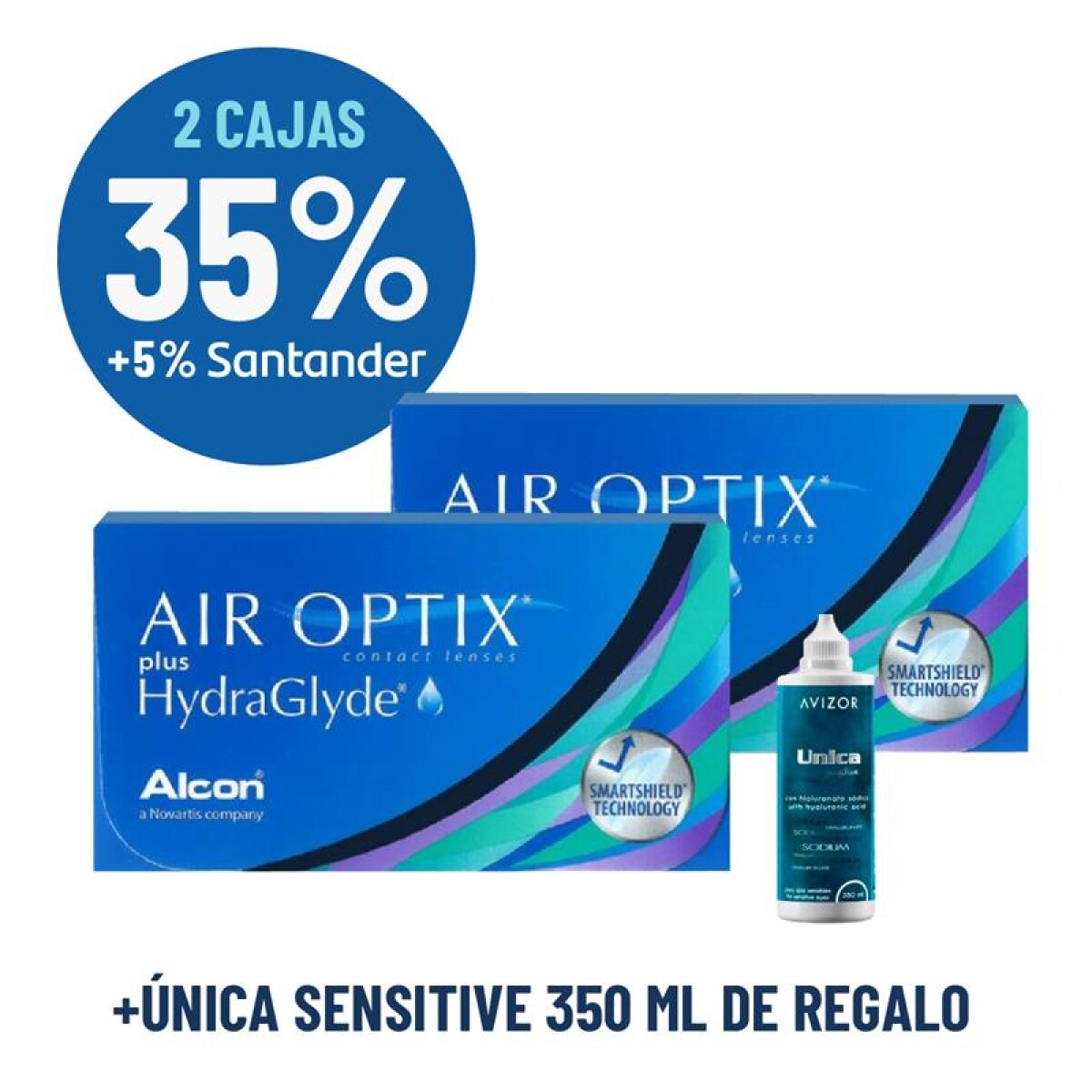 Set Air Optix Plus (hydraglyde) X2 Cajas - Blanco 