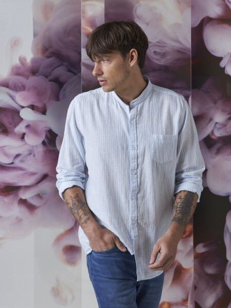 SHIRT LOGAN 3.0 RAYAS CELESTE