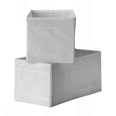 Set 2 Cajas Organizadoras 28x14x13cm Plegables Impermeables Blanco