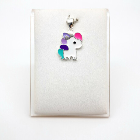 Dije de Plata 925 Unicornio con esmalte 19 mm x 13 mm