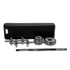 Set De Mancuernas Y Barra Cromadas con Valija Athletic 30Kg Plateado