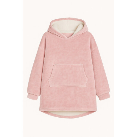 Buzo Manta Con Capucha Polar y Corderito unisex Rosa