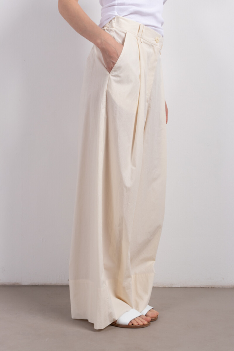 PANTALON ANCHO Crema