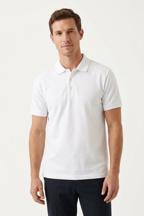Remera m/c polo basica BLANCO