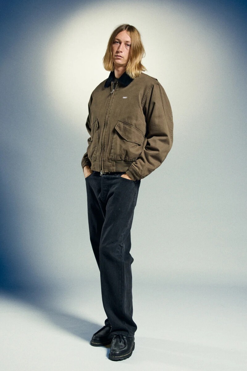 OBEY FADE WASH CWU JACKET Verde