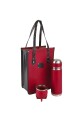 Set Matero Premium de Lujo | Termo Acero Inox 750ml, Matera Rígida y Mate Forrado Rojo