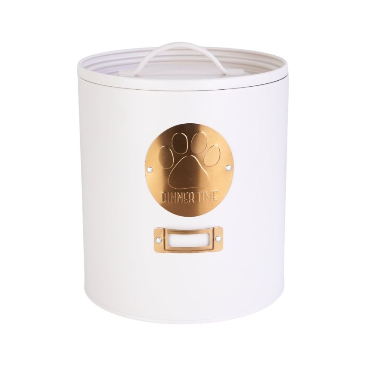 Lata para comida de perros Beige con Dorado 