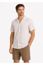 Camisa Arrow Lino Cotton Manga Corta BEIGE