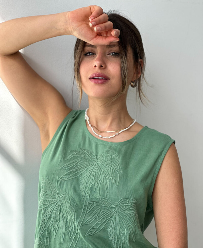 Blusa Palm verde