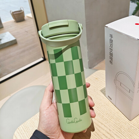 Vaso térmico de acero con infusor y asa - 610ml Verde