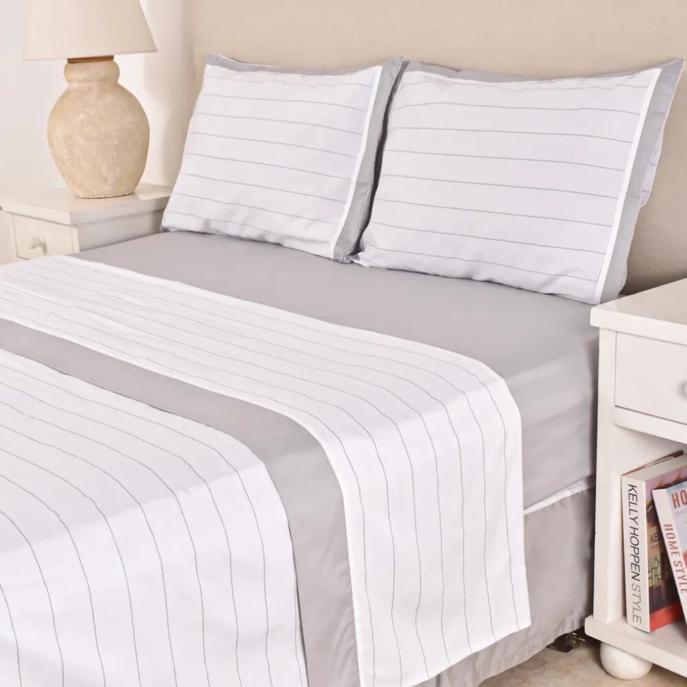 Sabana Finezza 400h Rayitas Gris S. King