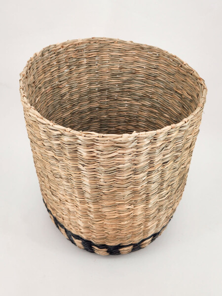 CANASTO REDONDO BASE NEGRA MARRON